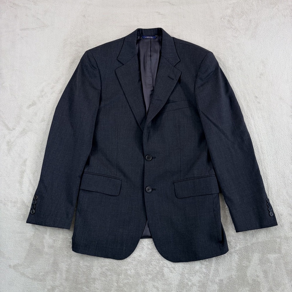 Vintage Brooks Brothers Madison Blazer Sports Coat Men 38R Grey Wool Made in USA